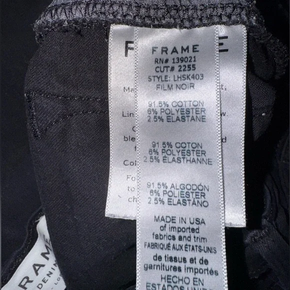 Frame Le High Skinny Denim Women's Black Jeans. Size 25. - Picture 3 of 4